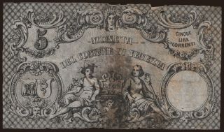 Moneta del Comune di Venezia, 5 lire, 1848