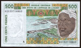 Ivory Coast, 500 francs, 2002
