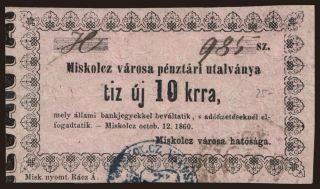 Miskolc, 10 krajcár, 1860
