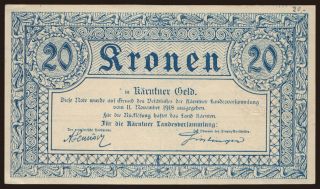 Kärntner, 20 Kronen, 1918