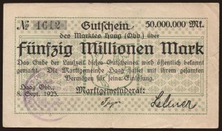 Haag/ Markt, 50.000.000 Mark, 1923