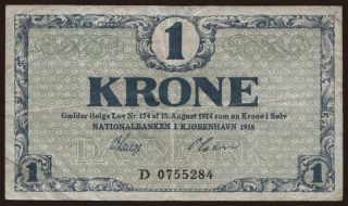 1 krone, 1918