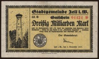Zell/ Stadt, 30.000.000.000 Mark, 1923