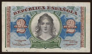 2 pesetas, 1938