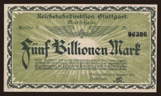 Suttgart, 5.000.000.000.000 Mark, 1923