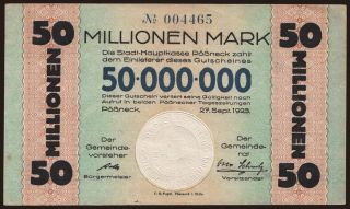 Pössneck/ Stadt, 50.000.000 Mark, 1923