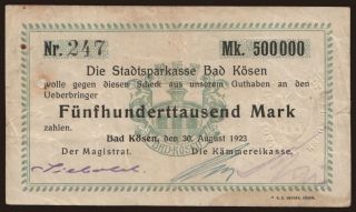 Bad Kösen/ Stadt, 500.000 Mark, 1923