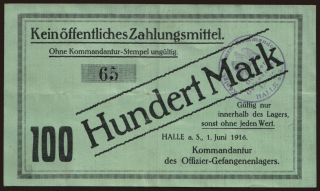Halle, 100 Mark, 1916
