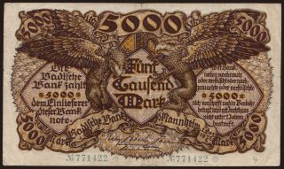 Badische Bank, 5000 Mark, 1922
