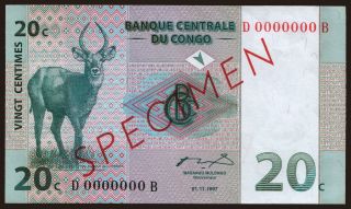 20 centimes, 1997, SPECIMEN