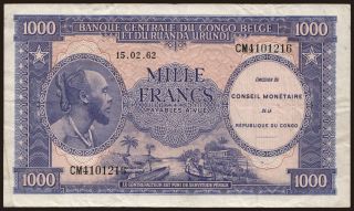 1000 francs, 1962