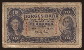 10 kroner, 1940