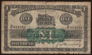 Provincial Bank of Ireland Limited, 1 pound, 1939