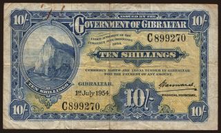 10 shillings, 1954