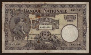 100 francs, 1921