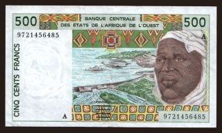 Ivory Coast, 500 francs, 1997