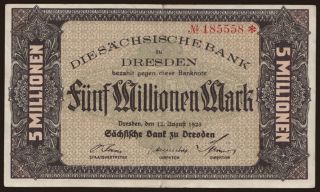 Sächsische Bank zu Dresden, 5.000.000 Mark, 1923