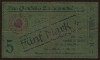 Hannoversch Münden, 5 Mark, 1915