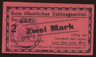 Graudenz, 2 Mark, 1918