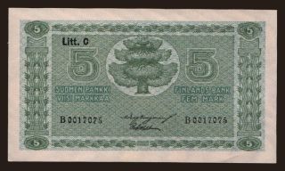 5 markkaa, 1922, Litt. C