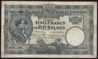 100 francs, 1931