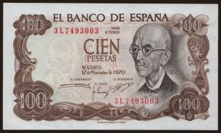 100 pesetas, 1970