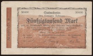 Adenau/ Kreis, 50.000 Mark, 1923