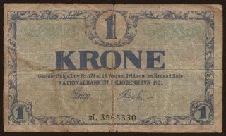 1 krone, 1921