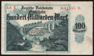 Karlsruhe, 100.000.000.000 Mark, 1923