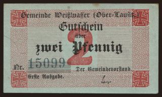 Weisswaser, 2 Pfennig, 1917
