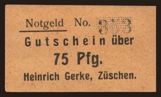 Züschen/ Heinrich Gerke, 75 Pfennig, 1919