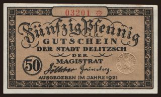 Delitzsch, 50 Pfennig, 1919