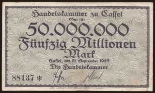 Cassel/ Handelskammer, 50.000.000 Mark, 1923