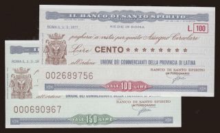 Il Banco di Santo Spirito, 100-150 lire, 1976, (2x)