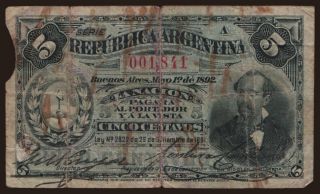 5 centavos, 1892