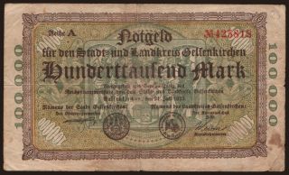 Gelsenkirchen/ Stadt und Landkreis, 100.000 Mark, 1923
