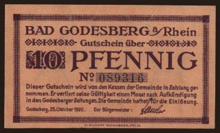 Bad Godesberg, 10 Pfennig, 1920