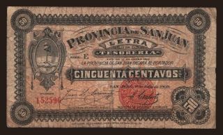 San Juan, 50 centavos, 1909