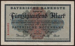 Bayerische Notenbank, 50.000 Mark, 1923