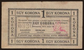 Sárospatak, 1 korona, 1919