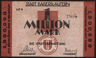 Kaiserslautern/ Stadt, 1.000.000 Mark, 1923