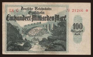 Karlsruhe, 100.000.000.000 Mark, 1923, Bogenkreuz