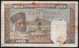 100 francs, 1939