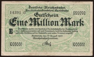 Karlsruhe, 1.000.000 Mark, 1923