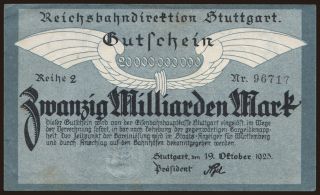 Stuttgart, 20.000.000.000 Mark, 1923