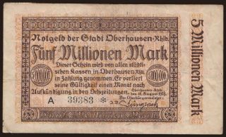 Oberhausen/ Stadt, 5.000.000 Mark, 1923