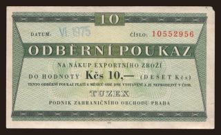 Tuzex, 10 korun, 1975