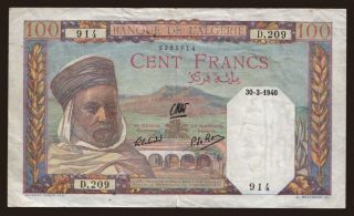 100 francs, 1940