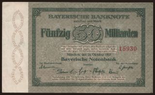 Bayerische Notenbank, 50.000.000.000 Mark, 1923