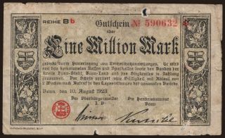 Bonn/ Stadt und Handelskammer gemeinsam, 1.000.000 Mark, 1923